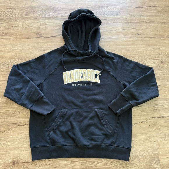 Champion Other - Vanderbilt Champion Hoodie Black Embroidered Sweatshirt Sz Large Drawstring